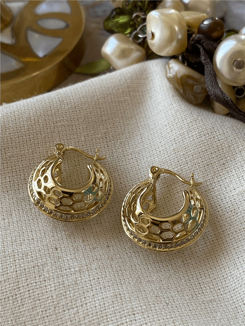 VIP 14K Desenli Sepet Model Küpe