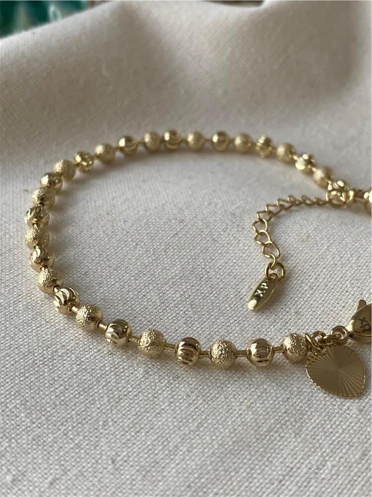 VIP 14K Desenli Simli Dorika Bileklik