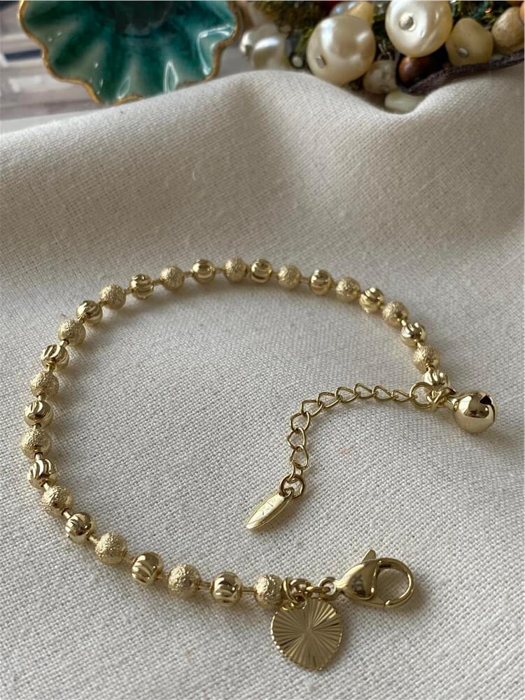 VIP 14K Desenli Simli Dorika Bileklik