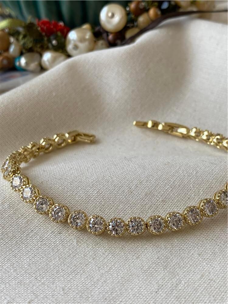 VIP 14K Desenli Yuvarlak Suyolu Bileklik