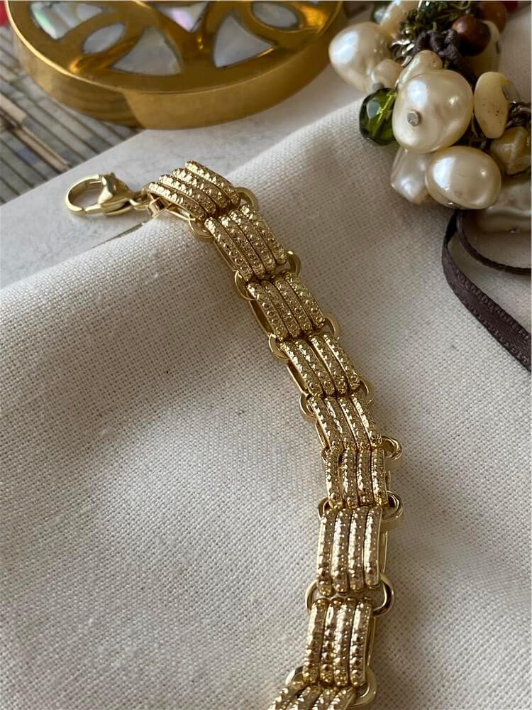 VIP 14K Dörtlü Desenli Oval Geçme Bileklik