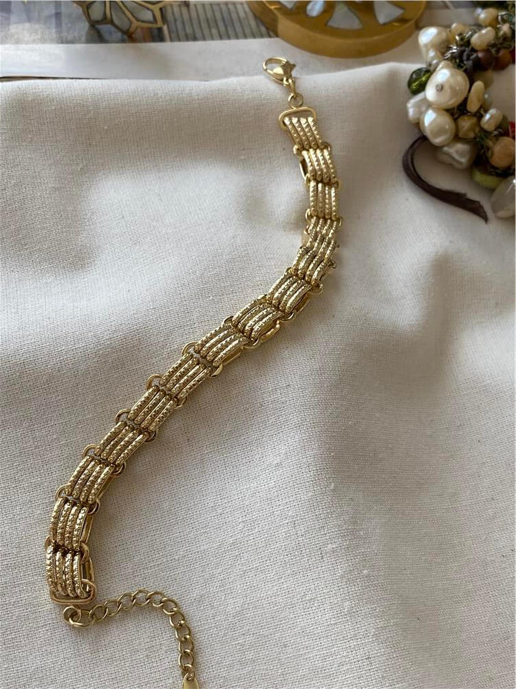 VIP 14K Dörtlü Desenli Oval Geçme Bileklik