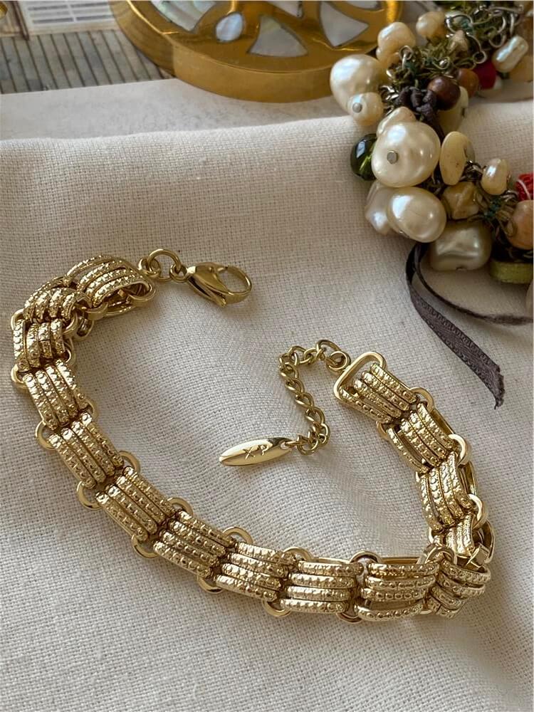 VIP 14K Dörtlü Desenli Oval Geçme Bileklik