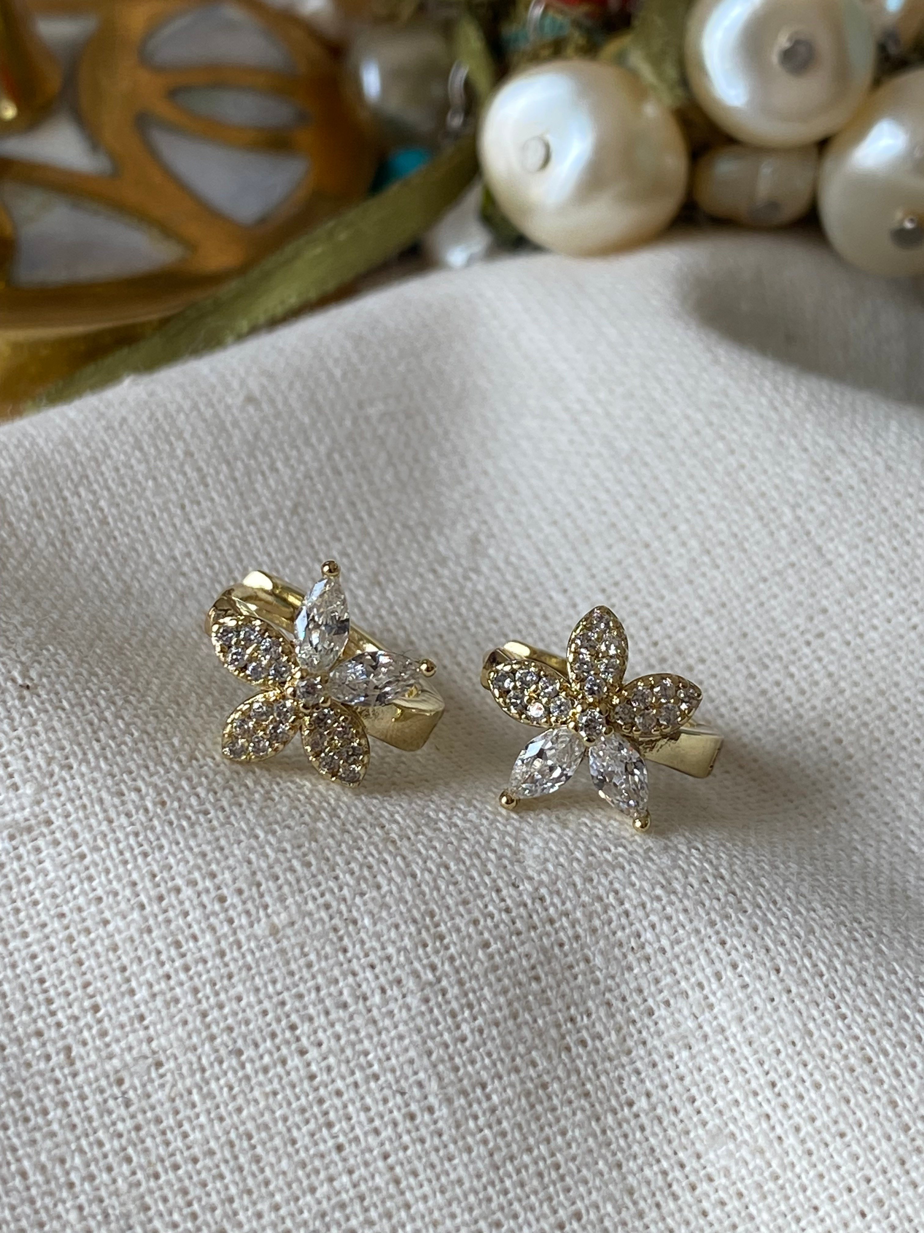 VIP 14K Flower Küpe