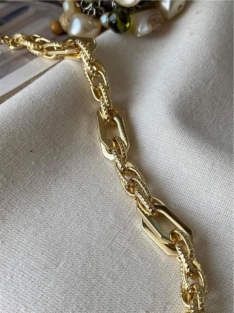 VIP 14K Geçmeli Çift Model Zincir Bileklik