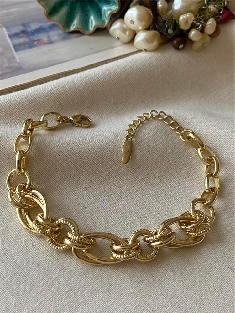 VIP 14K Geçmeli Desenli Halkalar Bileklik