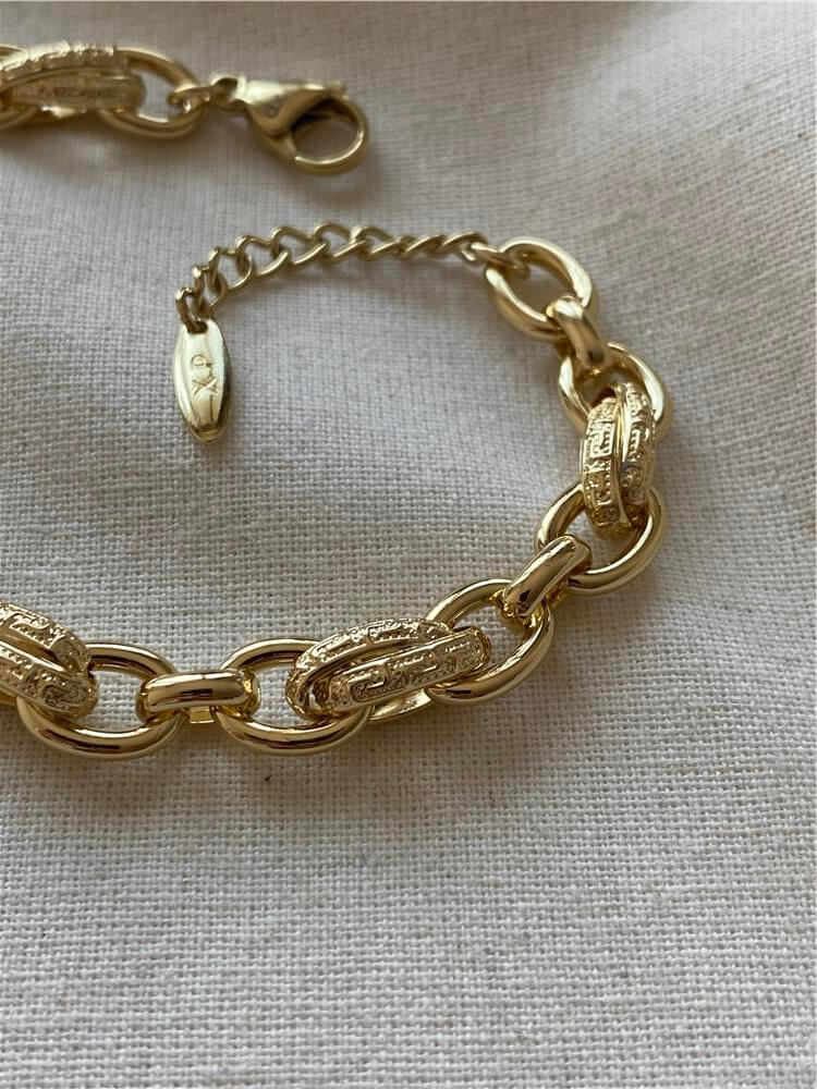 VIP 14K Geçmeli Desenli Halkalar Bileklik