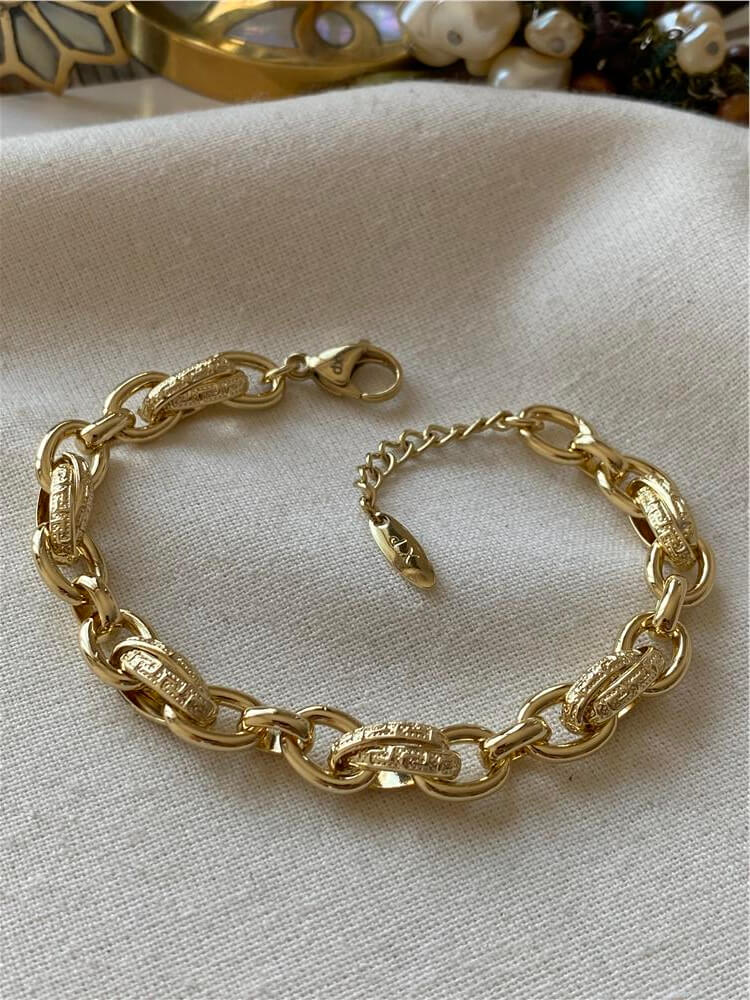 VIP 14K Geçmeli Desenli Halkalar Bileklik