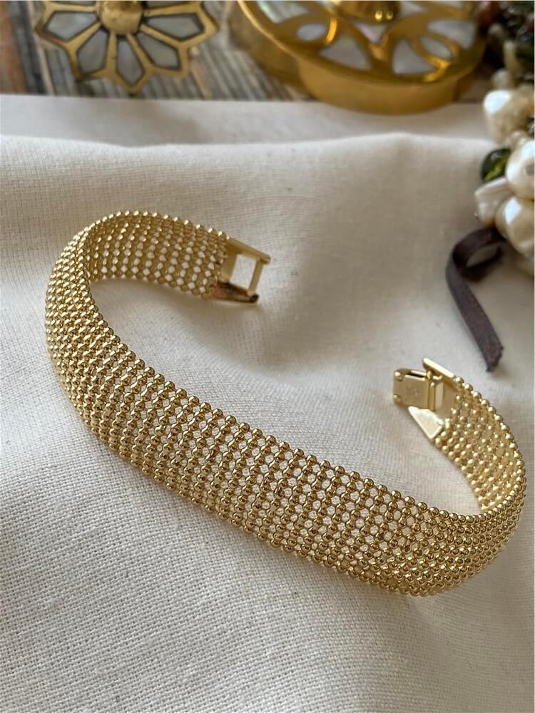 VIP 14K Geniş Dorika Örme Bileklik