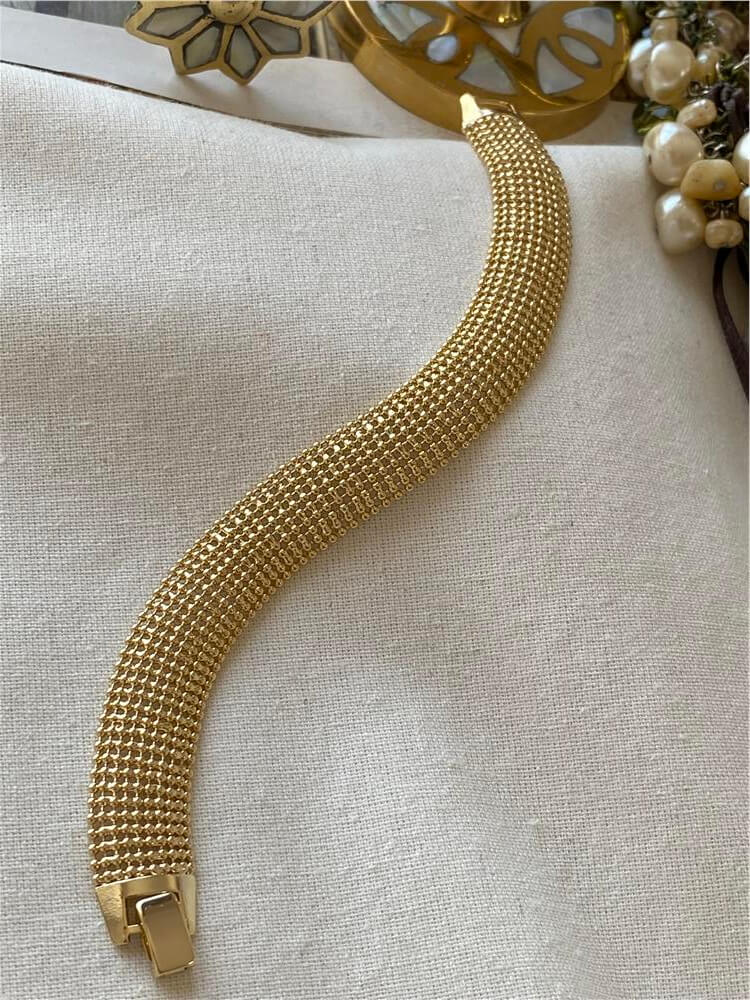 VIP 14K Geniş Dorika Örme Bileklik