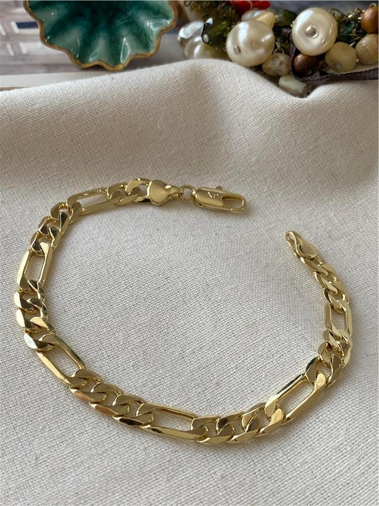 VIP 14K Geniş Figaro Zincir Bileklik