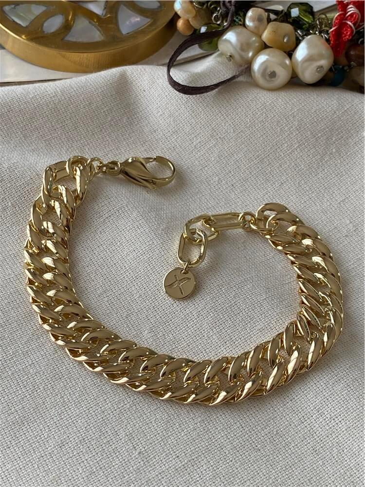 VIP 14K Geniş Sıkı Örme Bileklik