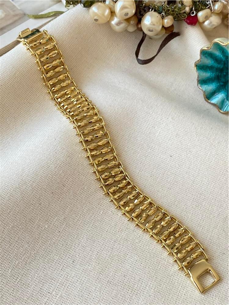 VIP 14K Geniş Silindir Örme Bileklik