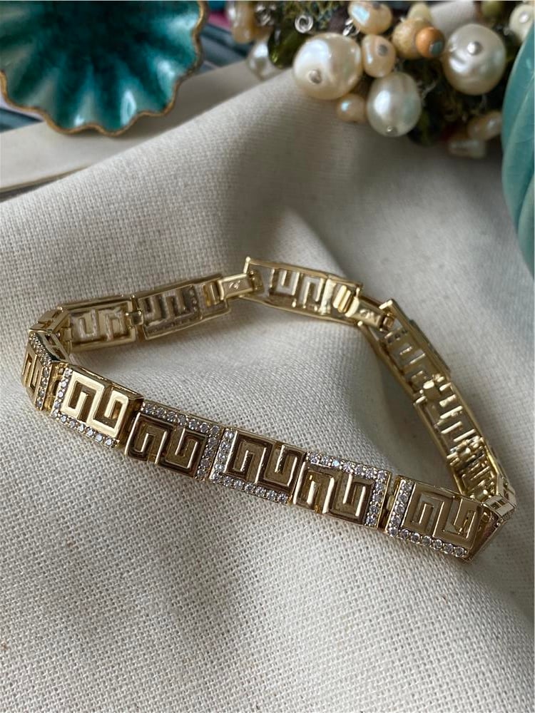 VIP 14K Greek Taşlı Bileklik