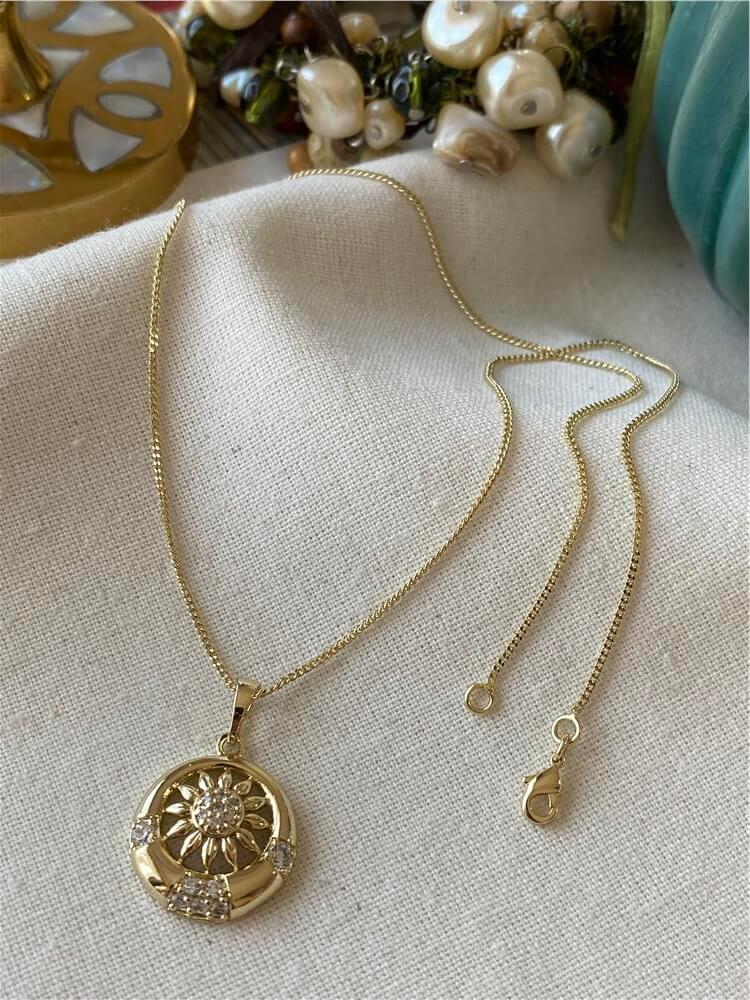 VIP 14K Güneş Tasarım Kolye