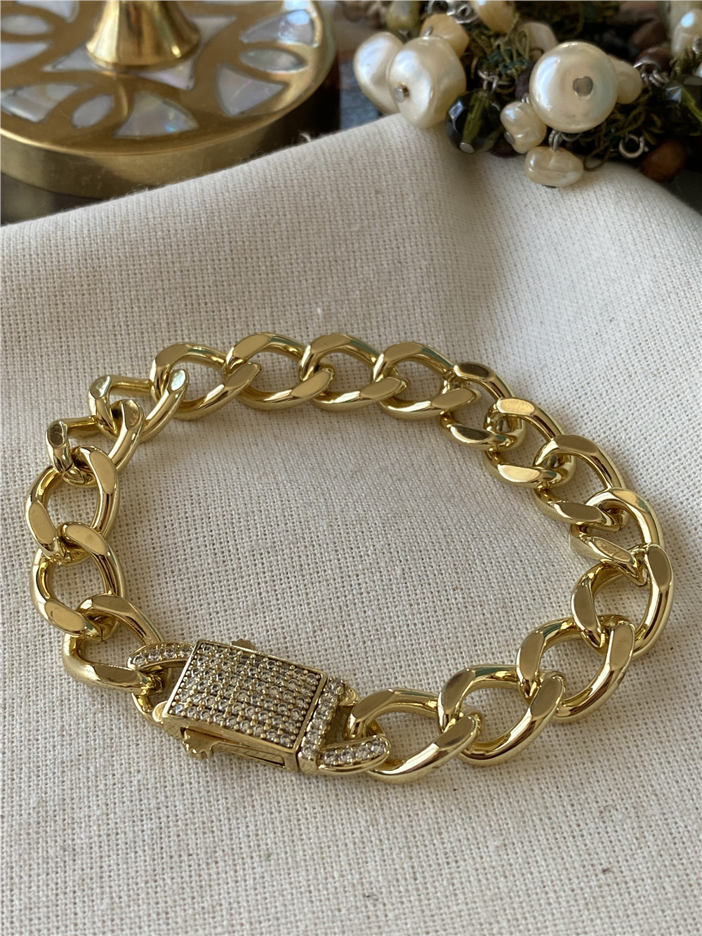 VIP 14K Gurmet Model Aralıklı Zincir Bileklik