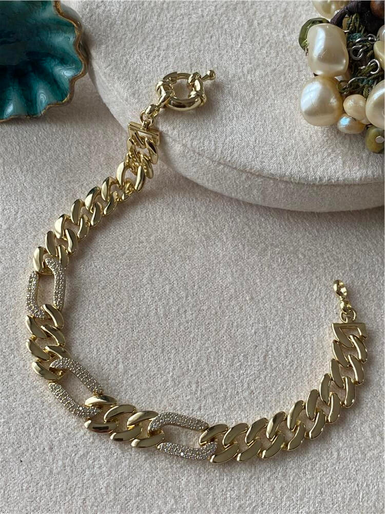 VIP 14K Halka Kilit Kapamalı Oval Zincir Bileklik