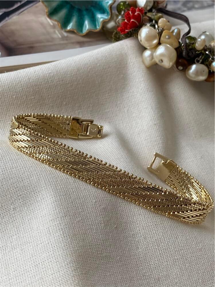 VIP 14K Hasır Örme Bileklik