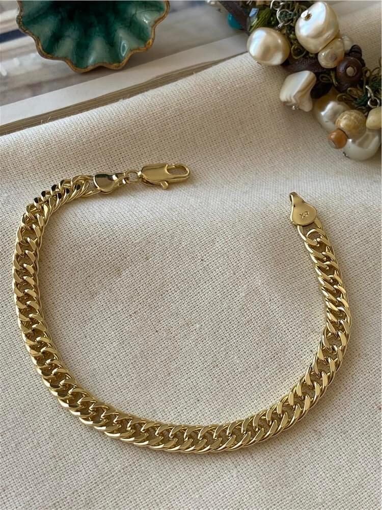 VIP 14K İnce Kılçık Örme Bileklik