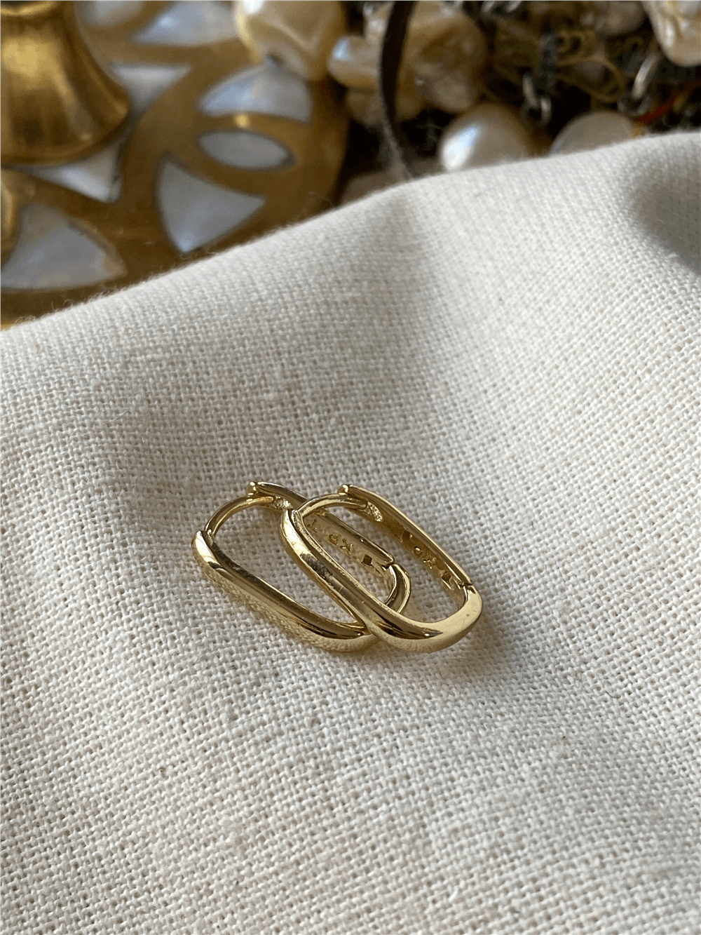 VIP 14K İnce Mini Dörtgen Küpe