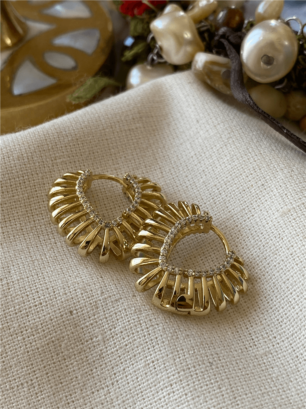 VIP 14K Kaburga Model Kalp Küpe