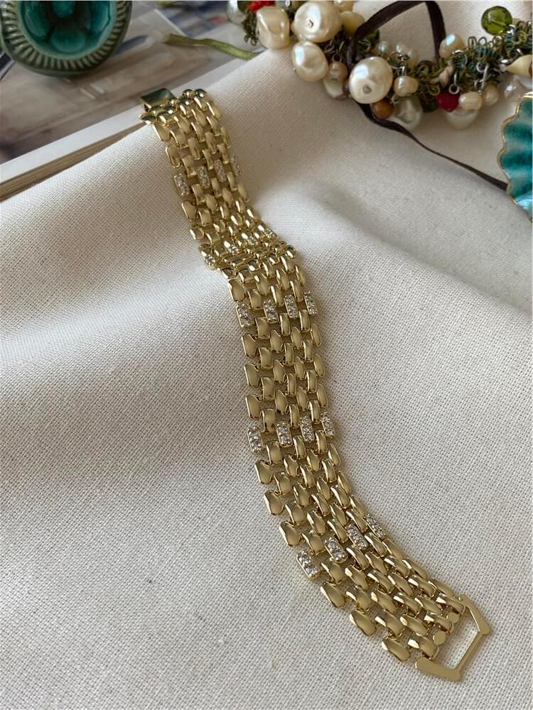 VIP 14K Kalın Hasır Örme Bileklik