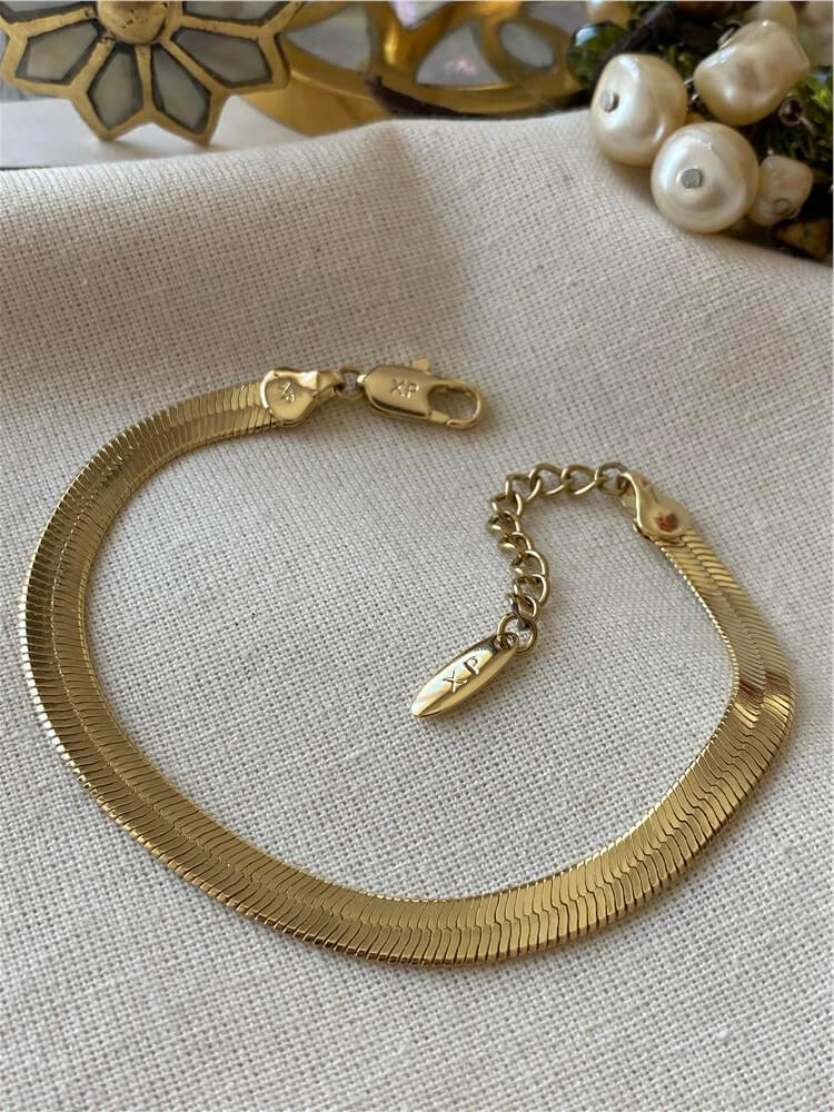 VIP 14K Kalın İtalyan Yassı Bileklik