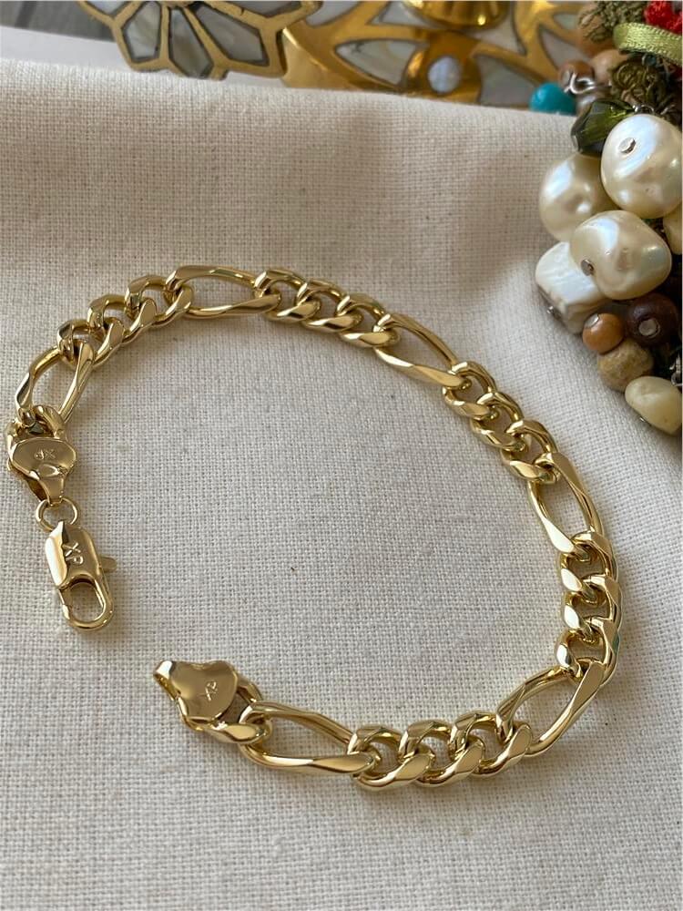 VIP 14K Köşeli Model Figaro Bileklik