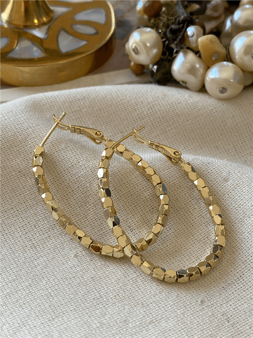 VIP 14K Küp Detaylı Oval Küpe
