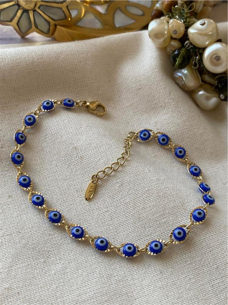 VIP 14K Lacivert Göz Boncuk Bileklik