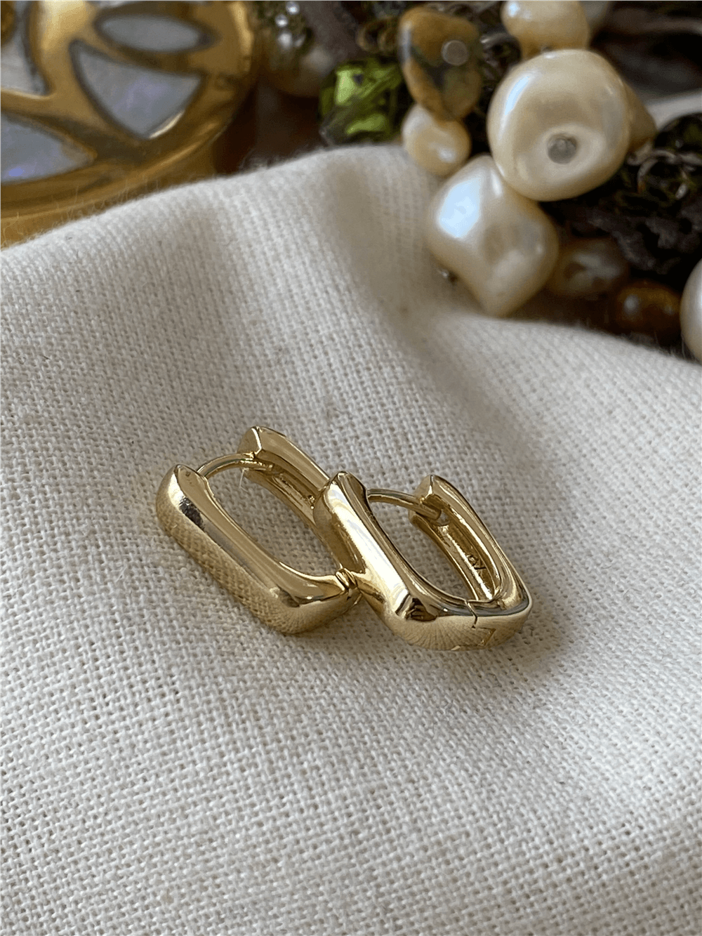 VIP 14K Mini Kare Küpe