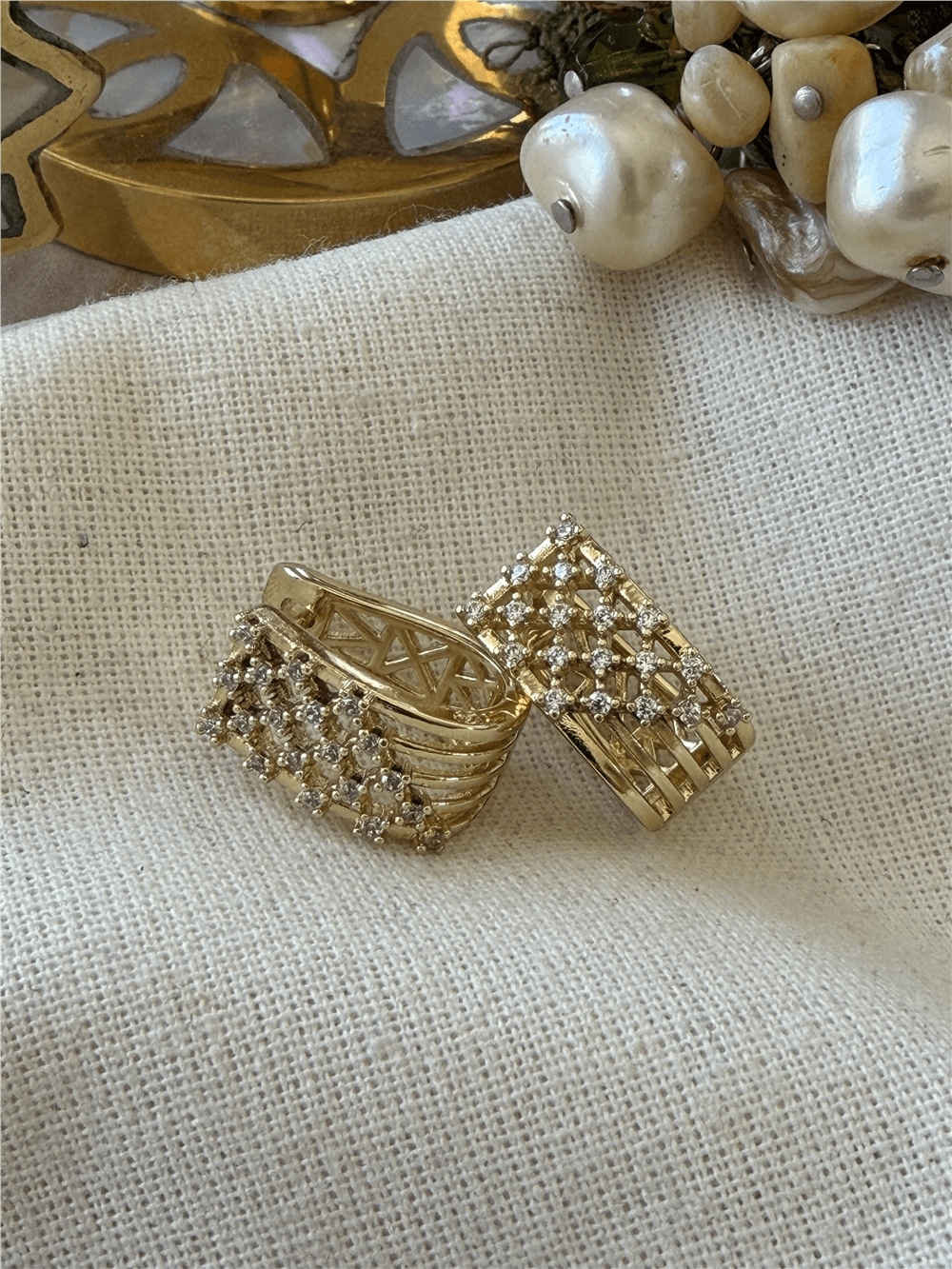 VIP 14K Mini Taş Örme Küpe