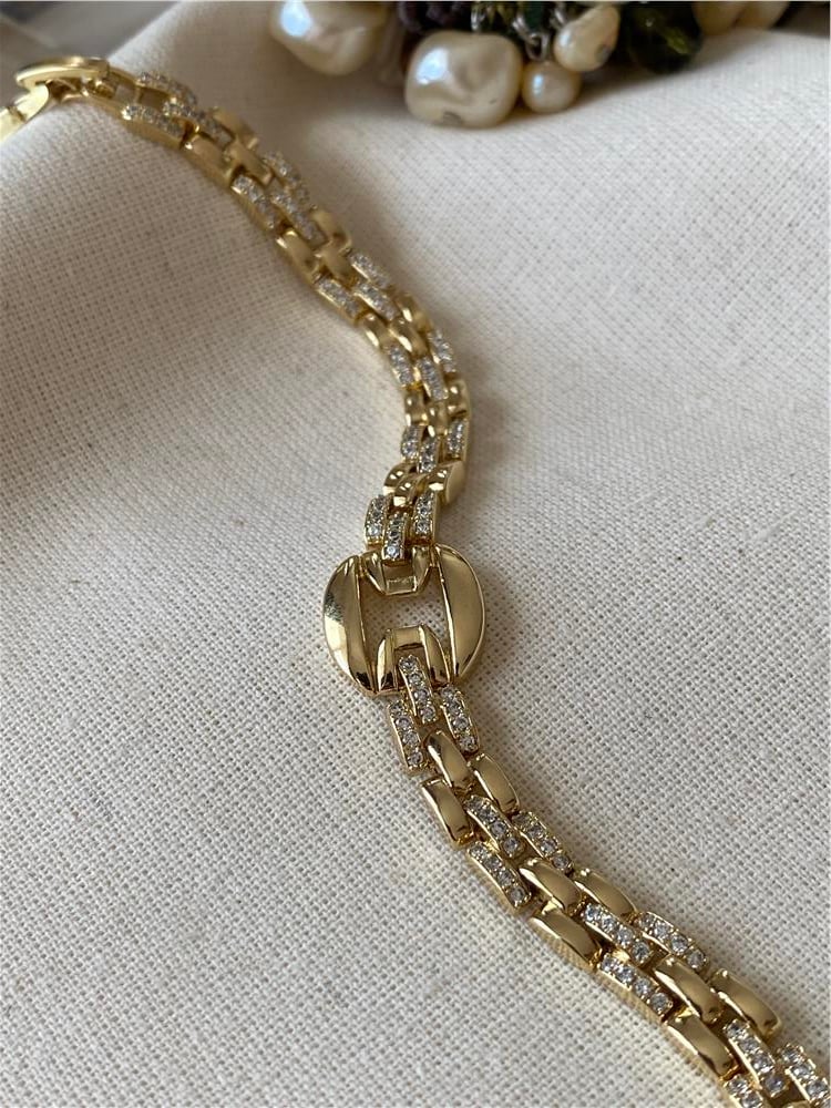 VIP 14K Oval Charmlı Taşlı Bileklik