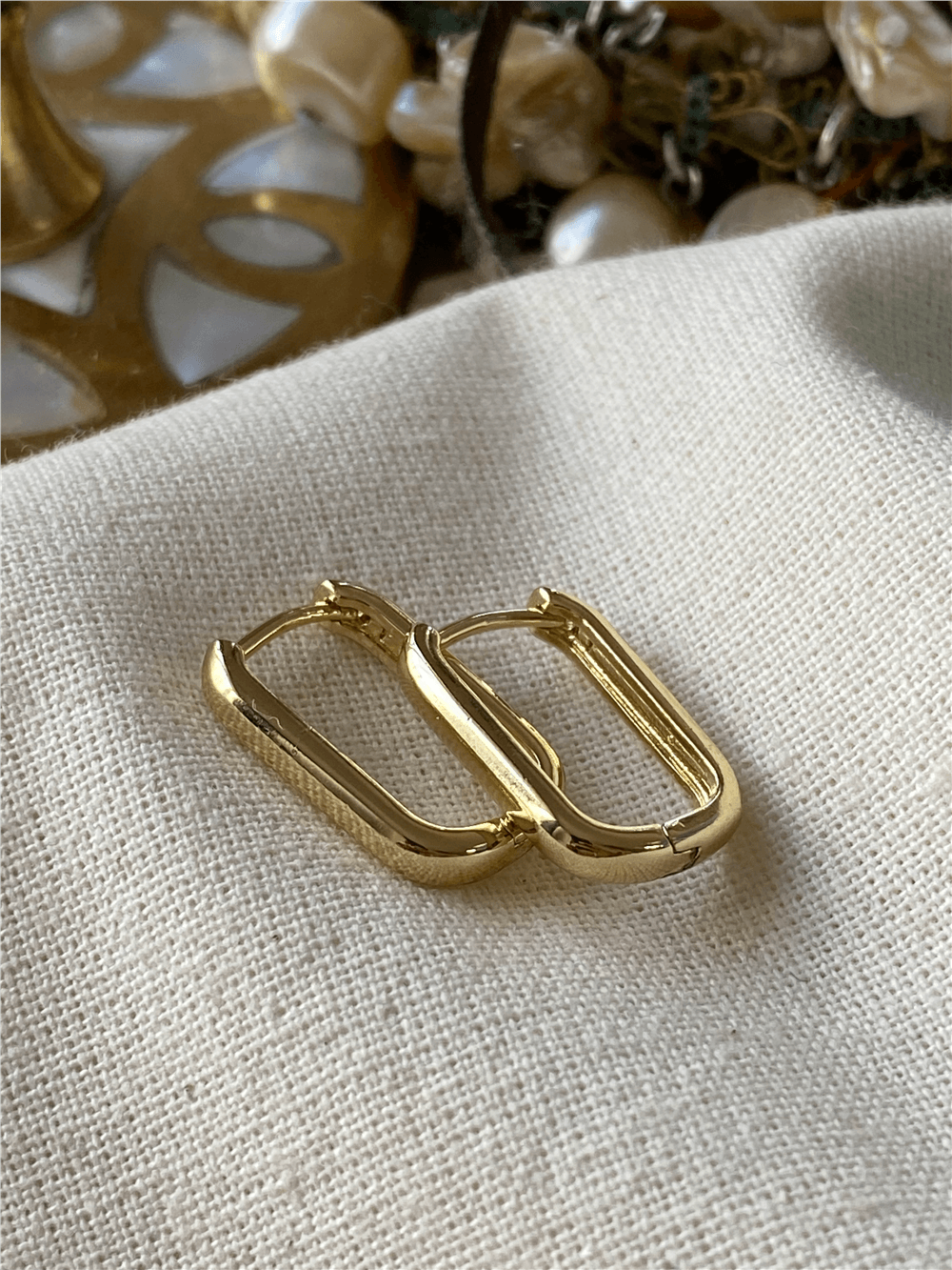 VIP 14K Oval Dörtgen Küpe