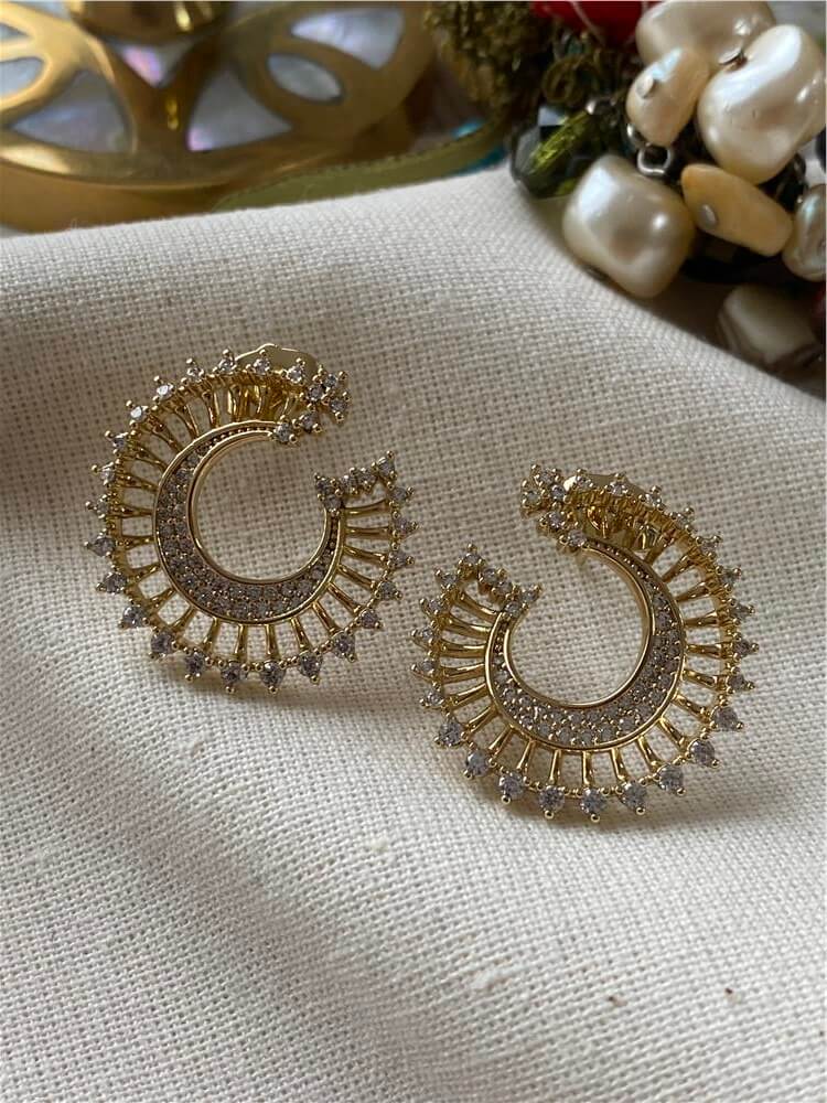 VIP 14K Parlak Ay Küpe