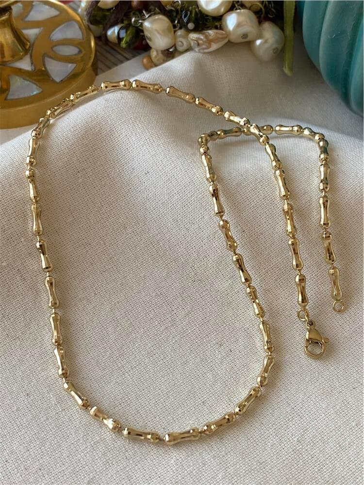 VIP 14K Parlak Bone Tasarım Zincir