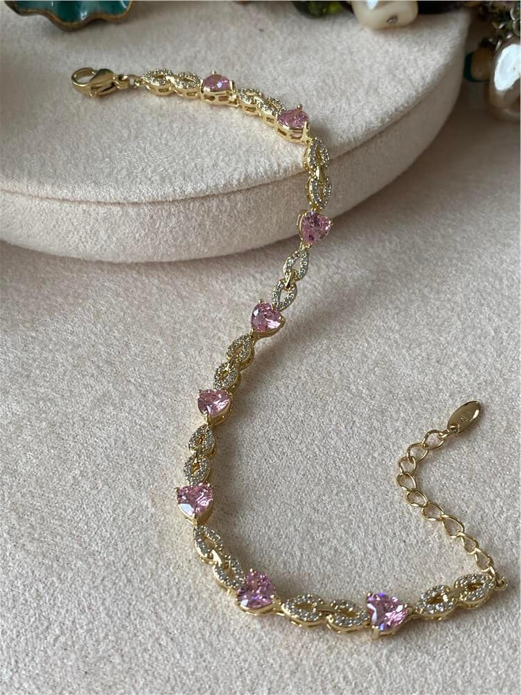 VIP 14K Pembe Kalpli Zarif Bileklik