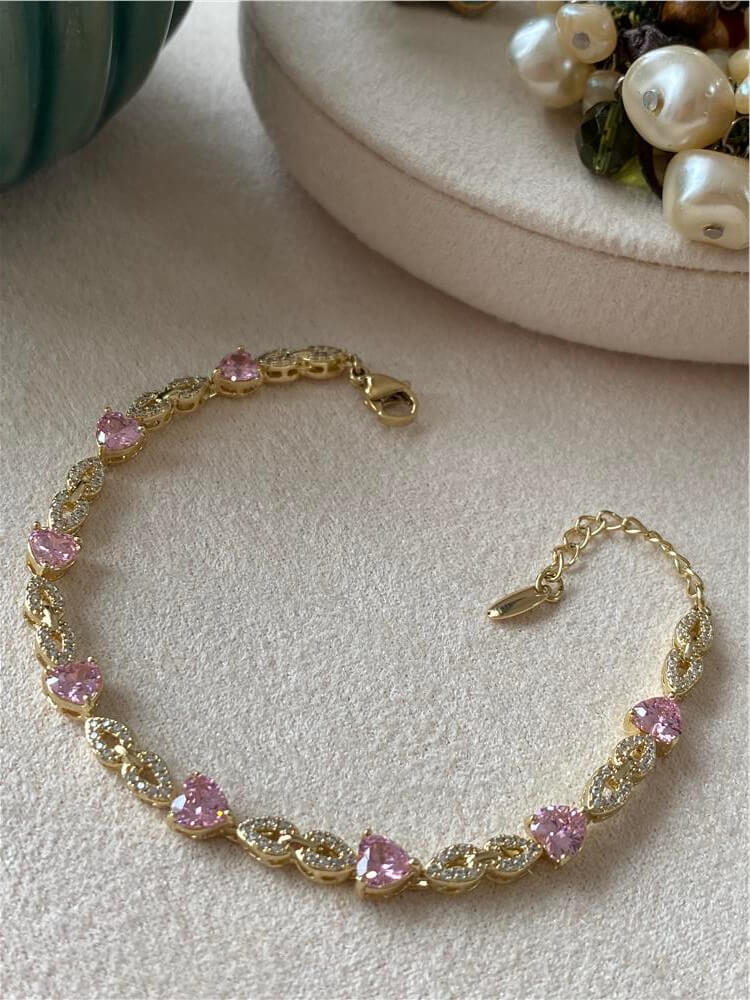 VIP 14K Pembe Kalpli Zarif Bileklik