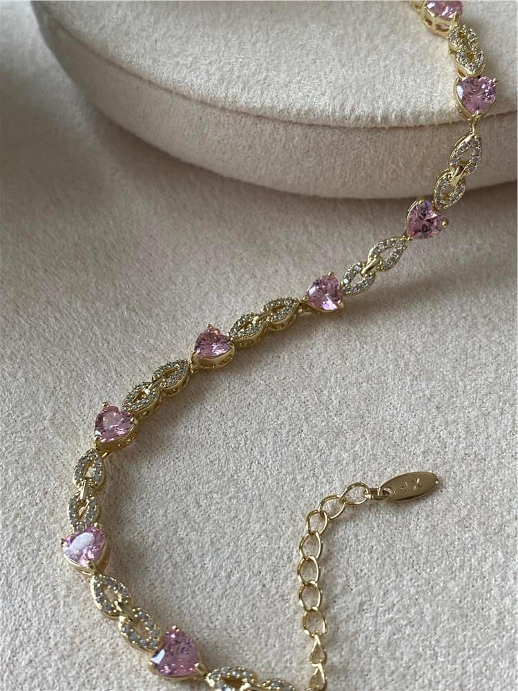 VIP 14K Pembe Kalpli Zarif Bileklik