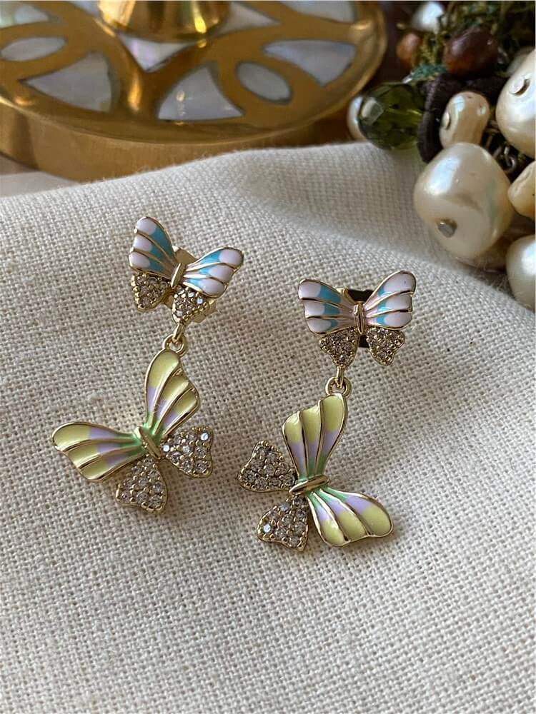 VIP 14K Renkli Kelebekler Küpe