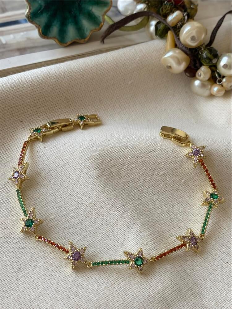 VIP 14K Renkli Yıldızlar Bileklik