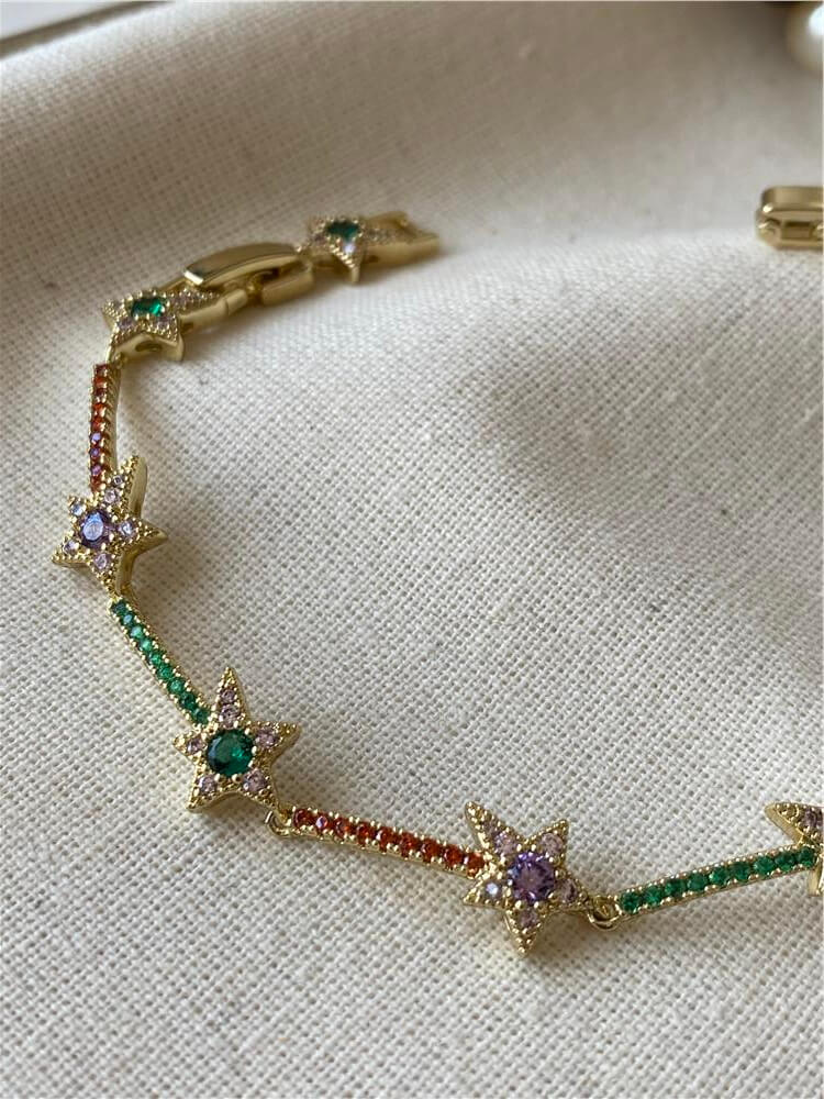 VIP 14K Renkli Yıldızlar Bileklik