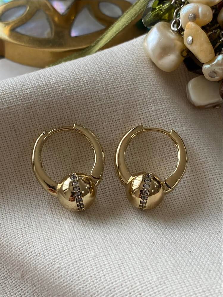 VIP 14K Shining Ball Küpe