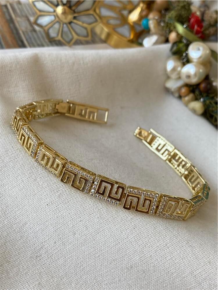 VIP 14K Şık Labirent Desen Bileklik