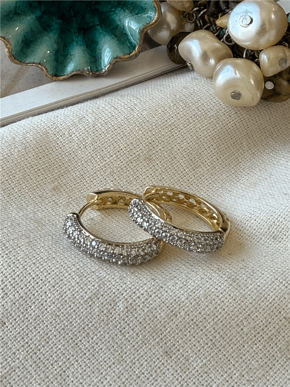 VIP 14K Silver Taşlı Kare Küpe