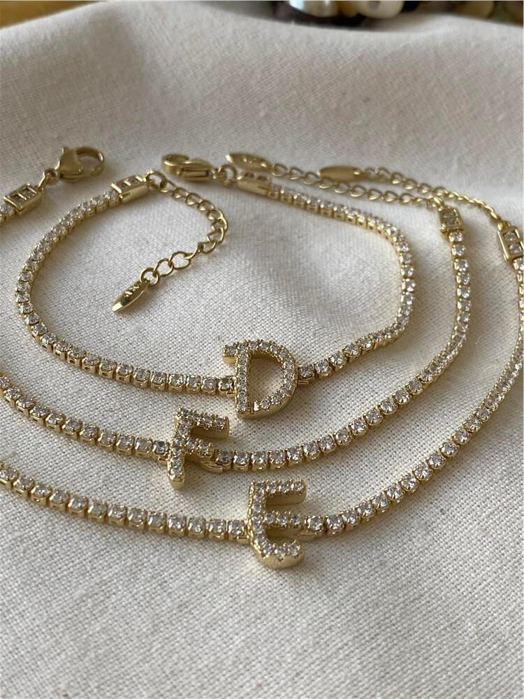 VIP 14K Suyolu Harf Bileklik