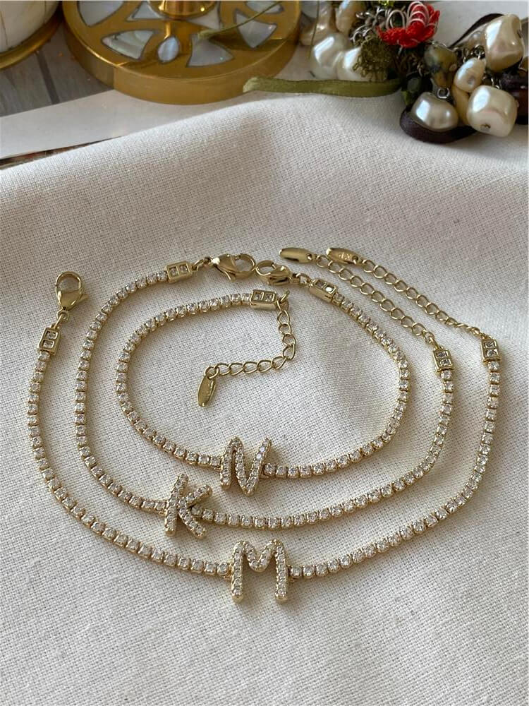 VIP 14K Suyolu Harf Bileklik