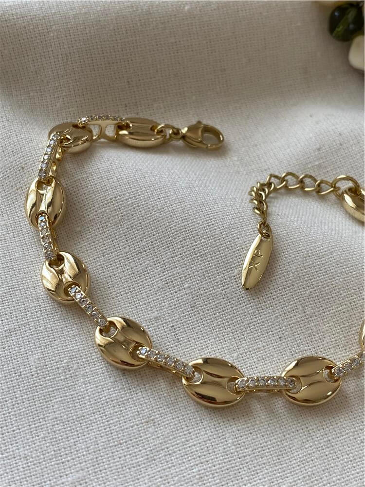 VIP 14K Taş Bağlantılı Düğme Model Bileklik