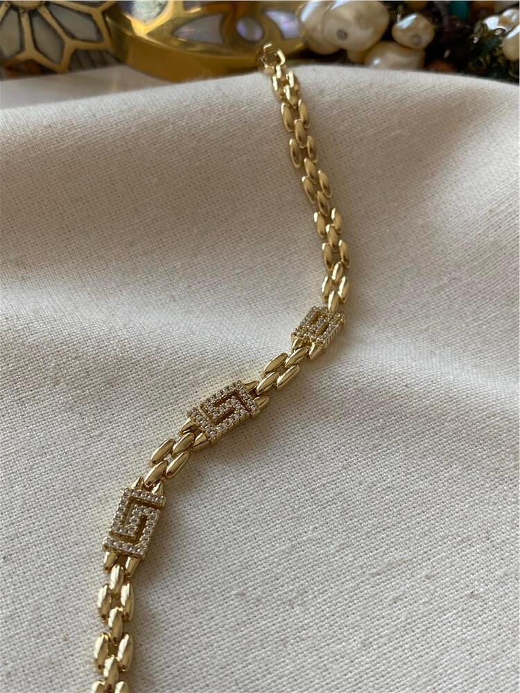 VIP 14K Taş Detaylı Arpa Model Bilekik