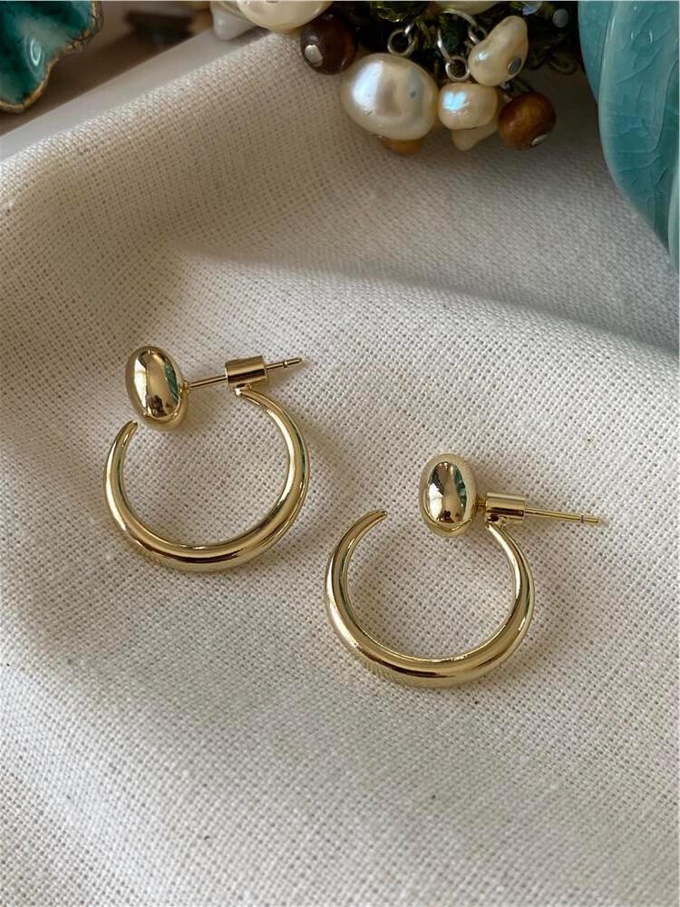 VIP 14K Tasarım Hilal Küpe